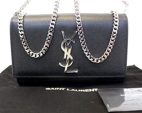 black designer bag ysl|ysl black bag with silver chain.